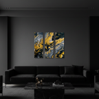 Aurum wall art product image as a bundle triptych 4 3-panel in 16 x 48 inch statement piece