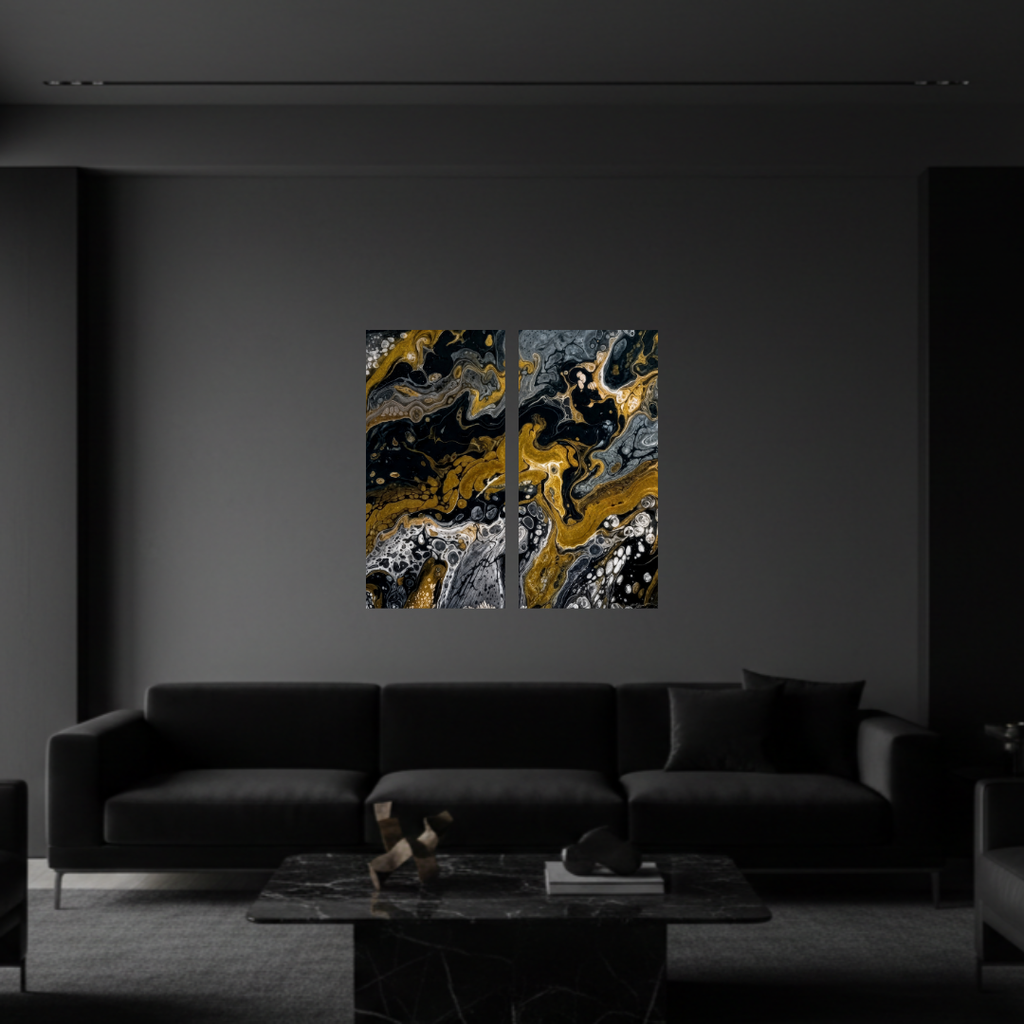 Aurum wall art product image as a bundle meridian 1 2-panel in 16 x 32 inch large size