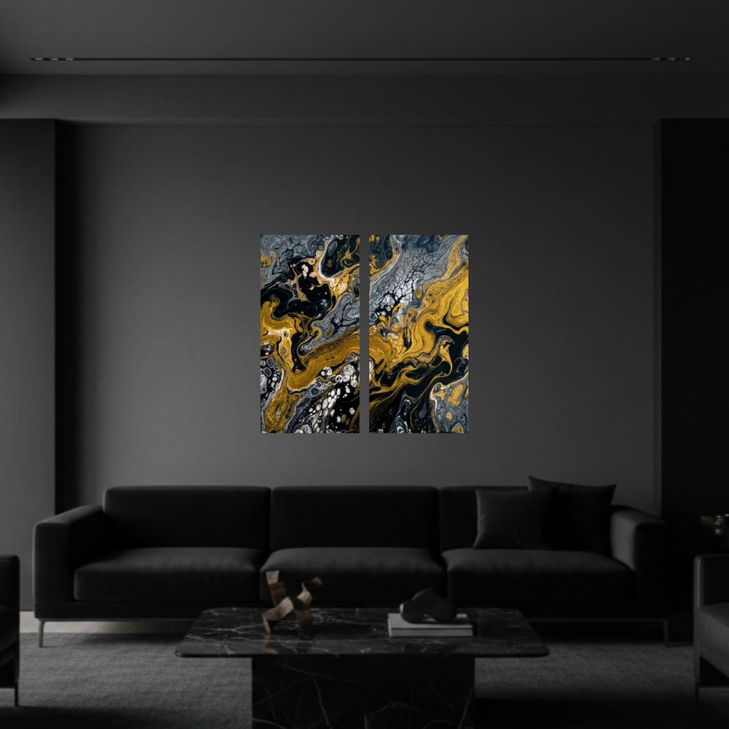 Aurum wall art product image as a bundle meridian 2 2-panel in 16 x 32 inch large size