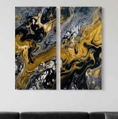 Aurum bundle meridian 2 2-panel shown in product view in 12 x 24 inch universal size
