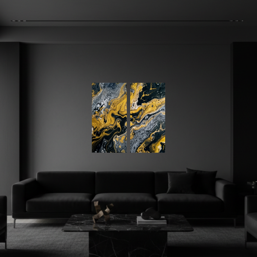 Aurum wall art product image as a bundle meridian 3 2-panel in 16 x 32 inch large size