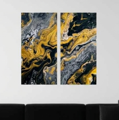 Aurum bundle meridian 3 2-panel shown in product view in 12 x 24 inch universal size