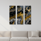 Aurum bundle triptych 1 3-panel shown in product view in 12 x 36 inch large size