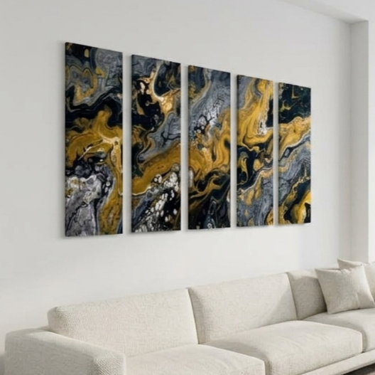 Aurum bundle strata 2 5-panel shown in product view in 12 x 36 inch large size