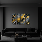 Aurum wall art product image as a bundle tetrad 3 4-panel in 16 x 48 inch statement piece