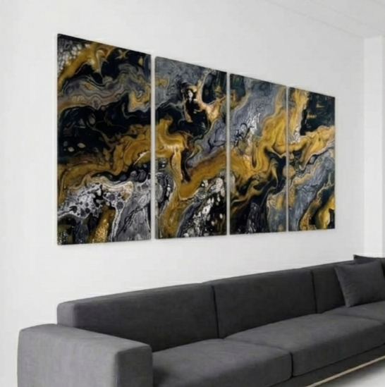 Aurum bundle tetrad 4 4-panel shown in product view in 12 x 24 inch universal size