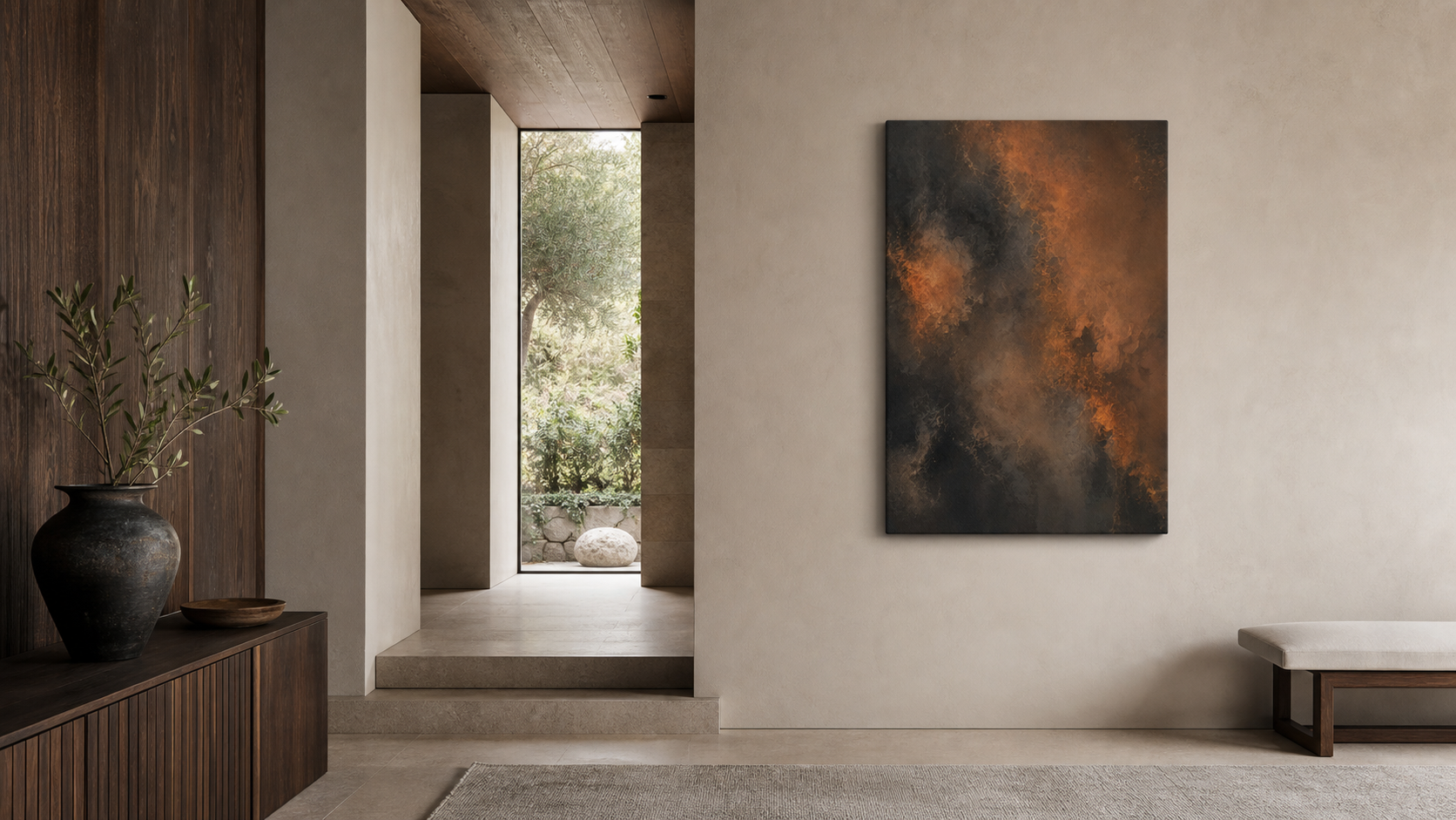 Artwork shown in an interior setting