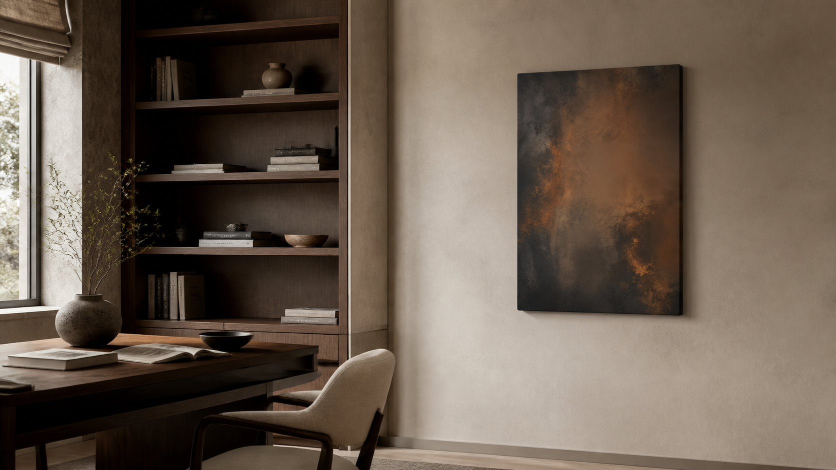 Artwork shown in an interior setting