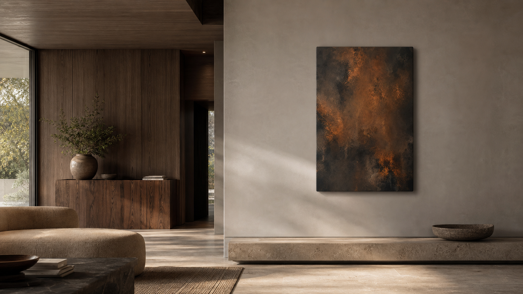 Artwork shown in an interior setting