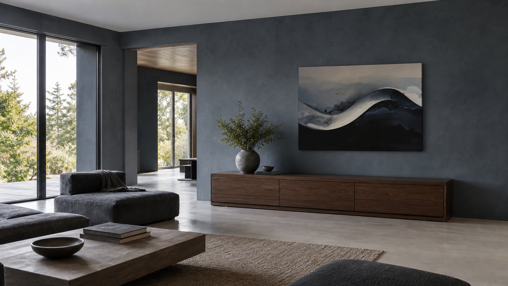 Gradient shown in a distinct interior setting