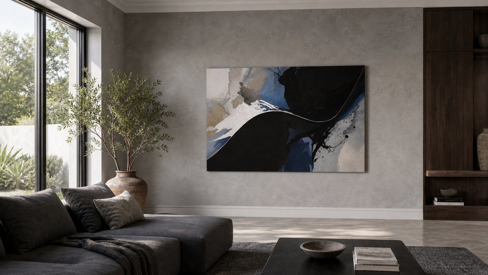 Reduction shown in a distinct interior setting