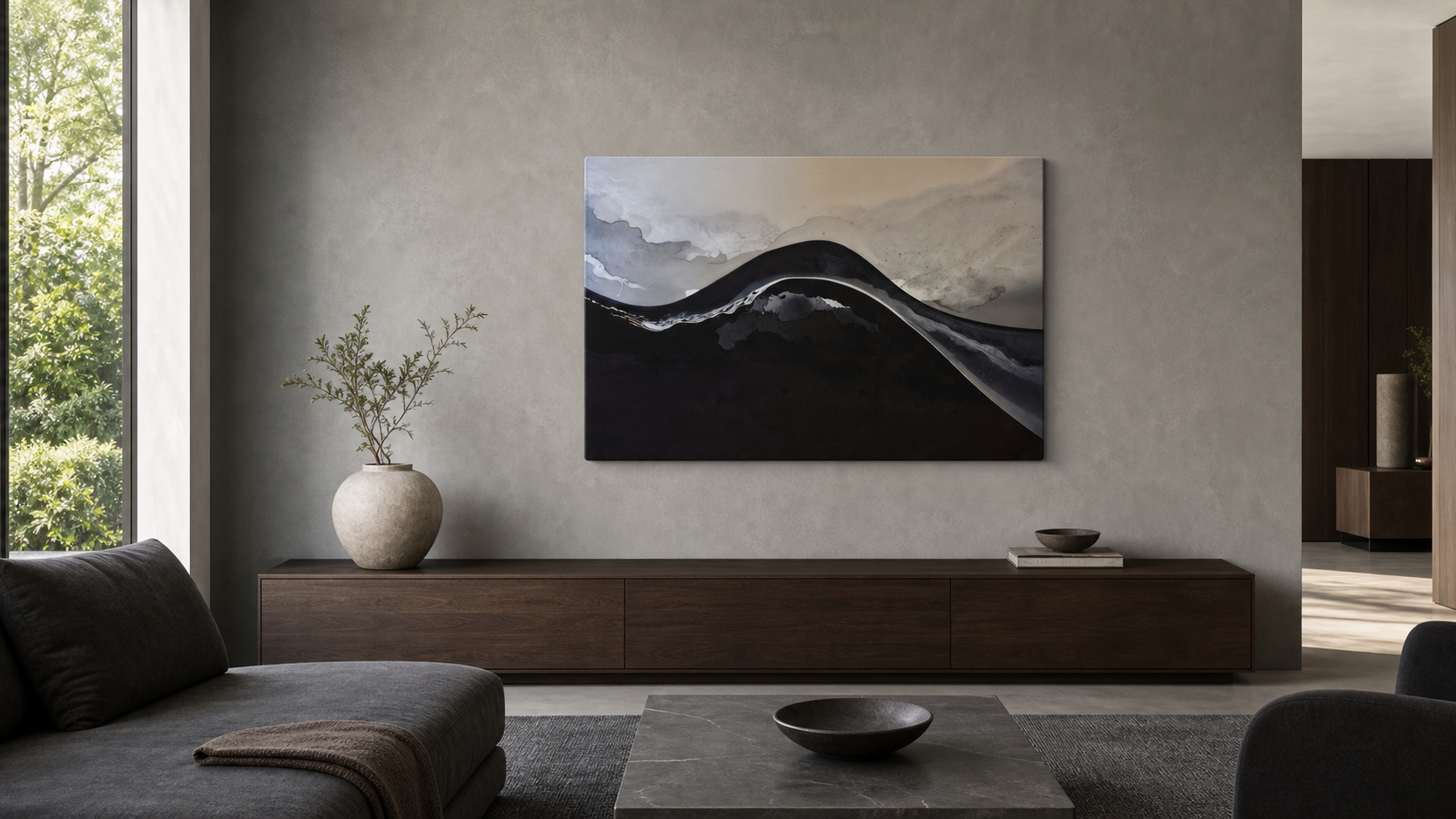 Sublimation shown in a distinct interior setting