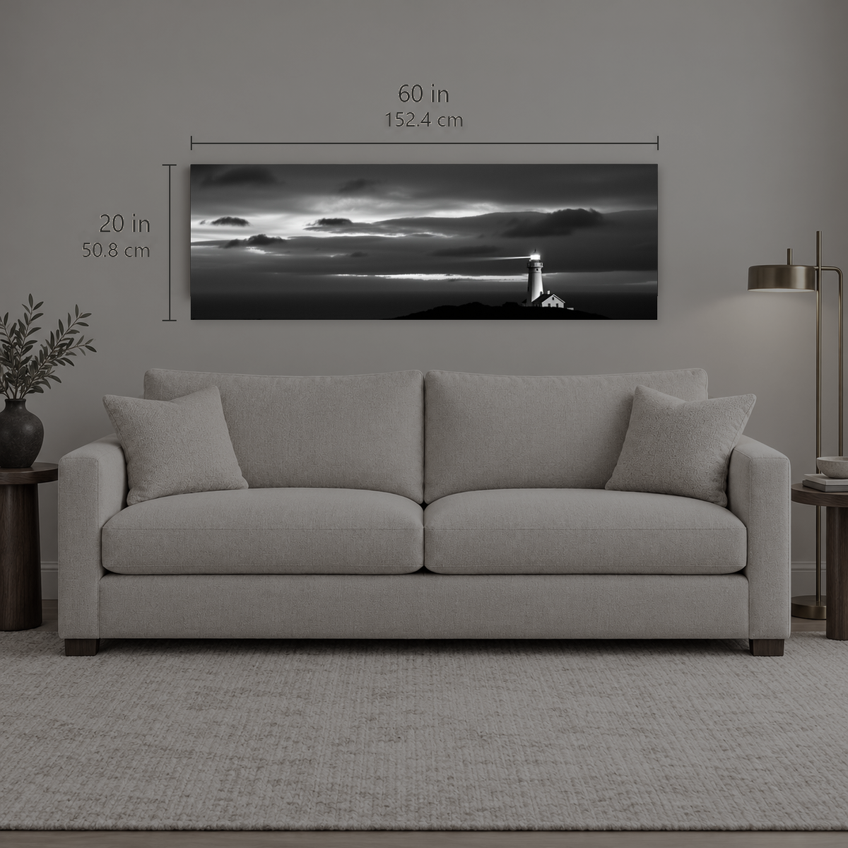 Beacon 230 | Canvas — size reference, 60 W × 20 H inches — B Quiet