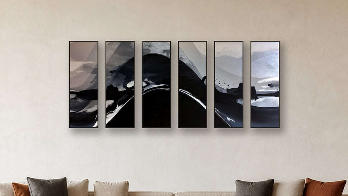 CATALYSIS PEAK I-V accurate 16-inch living-room mockup; panels II and IV are 16x32