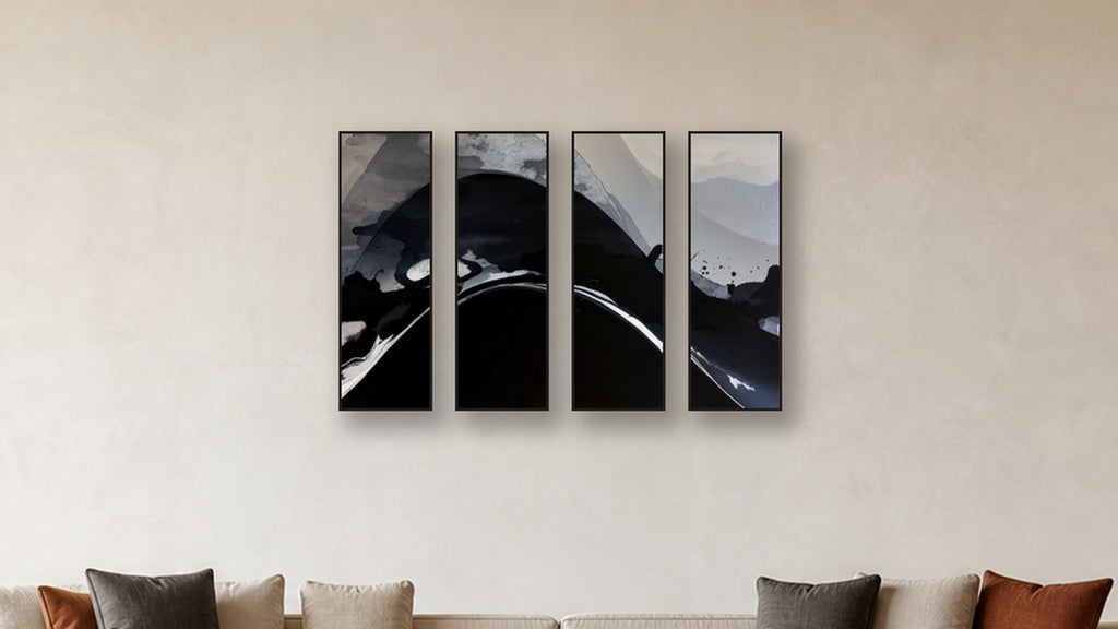 CATALYSIS PEAK I-V accurate 16-inch living-room mockup; panels II and IV are 16x32
