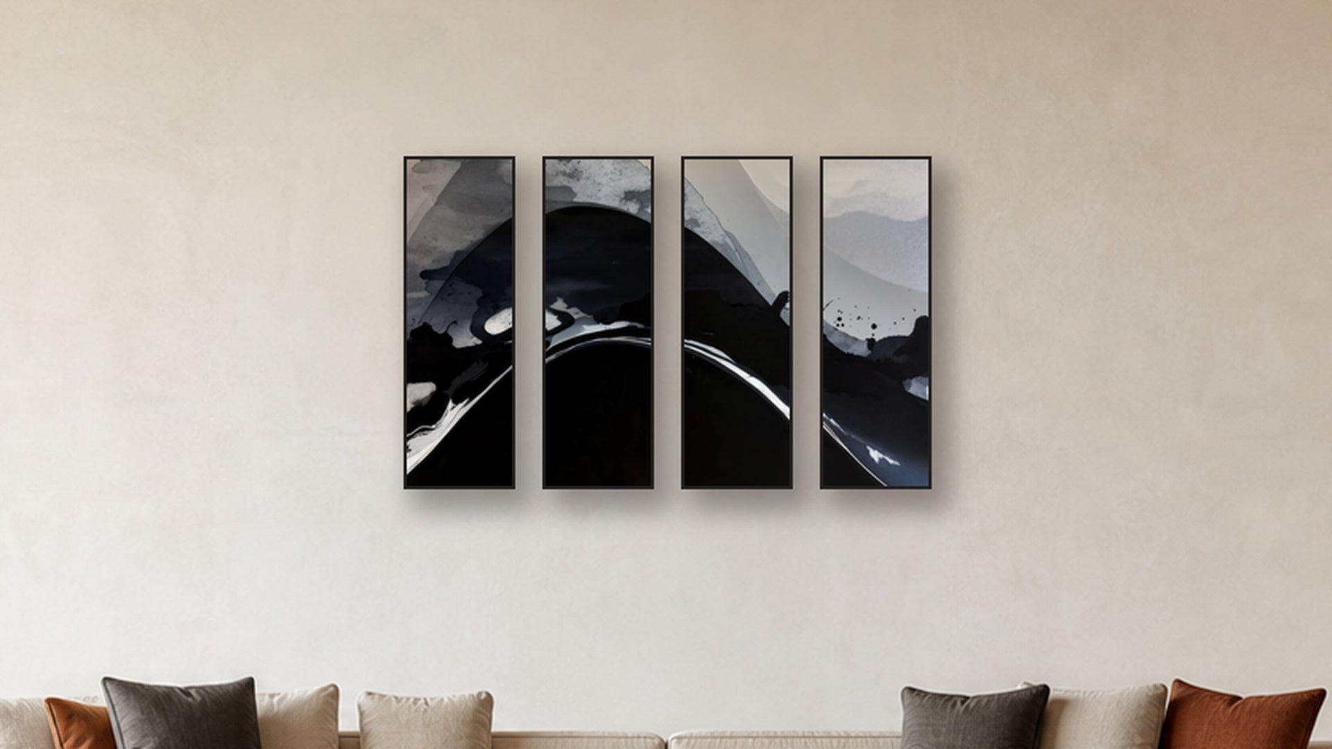 CATALYSIS PEAK I-V accurate 16-inch living-room mockup; panels II and IV are 16x32