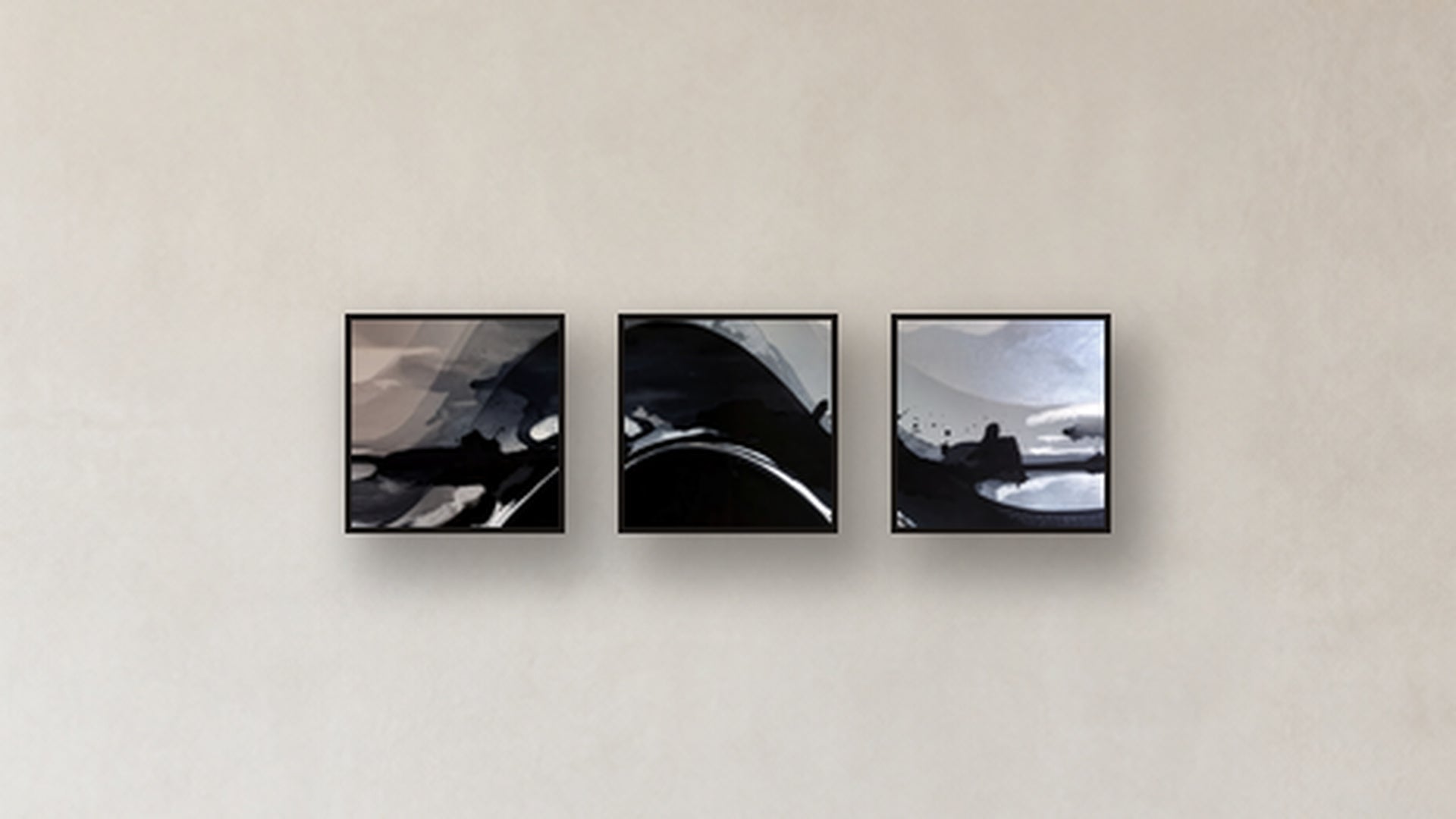 Catalysis Three-Square Display — FRAMED PAPER BLACK 12x12