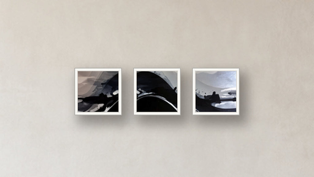 Catalysis Three-Square Display — Framed Paper White 12x12 — corrected white frame