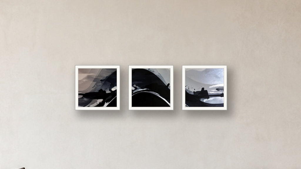 Catalysis Three-Square Display — Framed Paper White 16x16 — corrected white frame