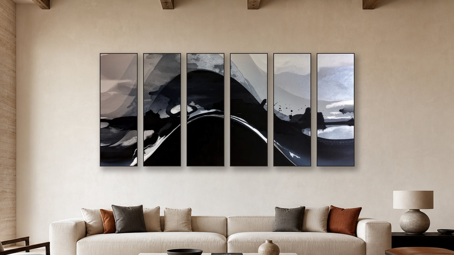 Catalysis HEXAD 20x60 accurately scaled living-room mockup
