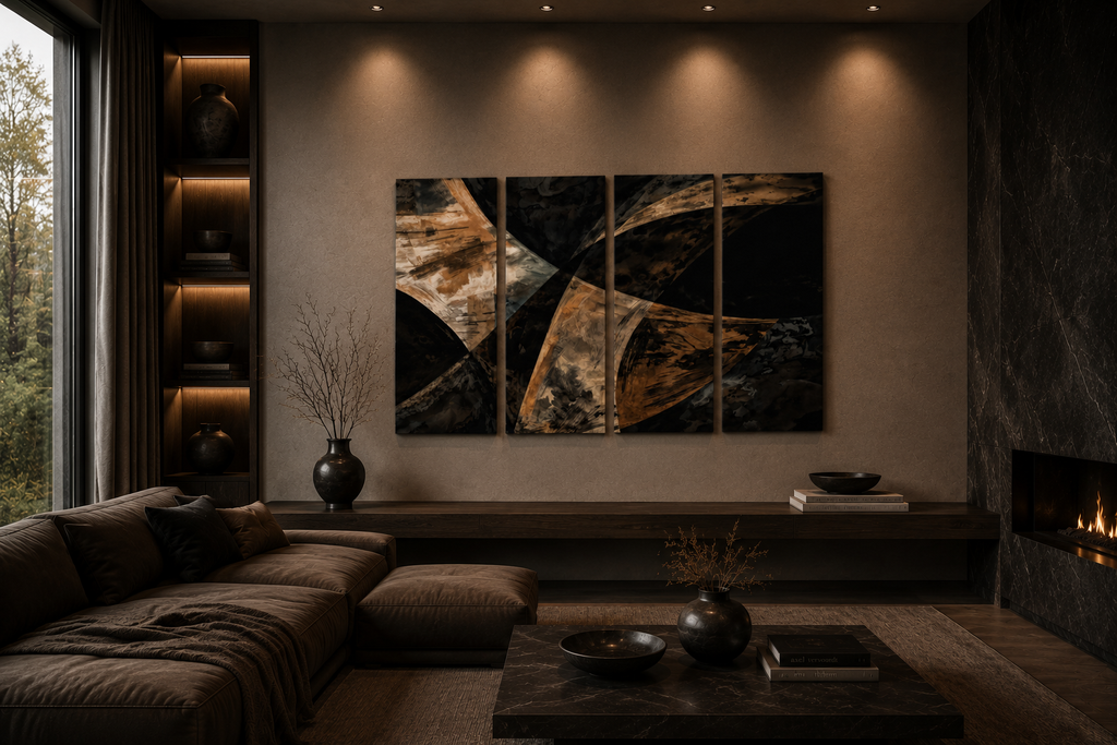 Ashlar #114 Canvas 4-Panel Tetrad II–V complete multi-panel canvas display