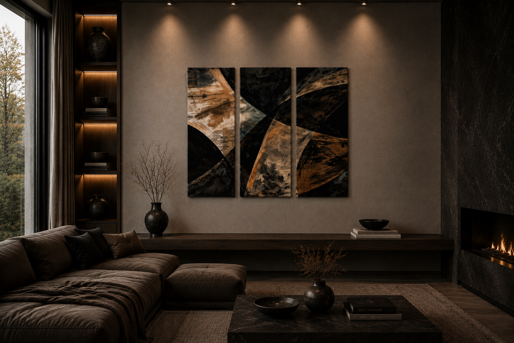 Ashlar #114 Canvas 3-Panel Triptych II–IV complete multi-panel canvas display