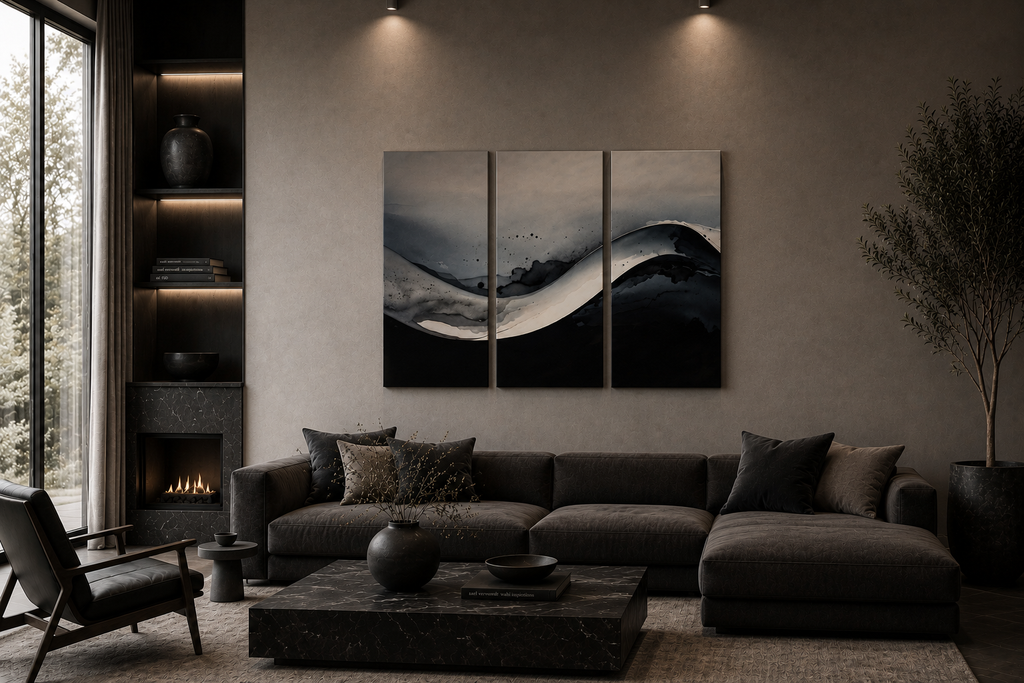 Gradient Canvas 3-Panel Triptych complete multi-panel canvas display