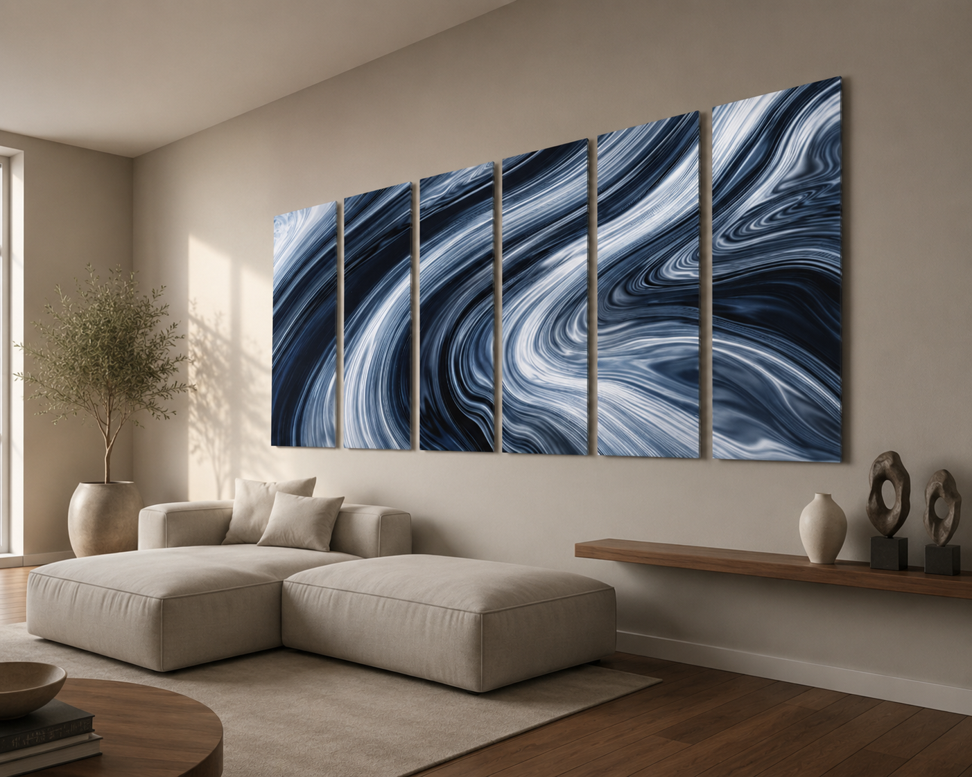 Vortex bundle hexad 6-panel portrait wall display image