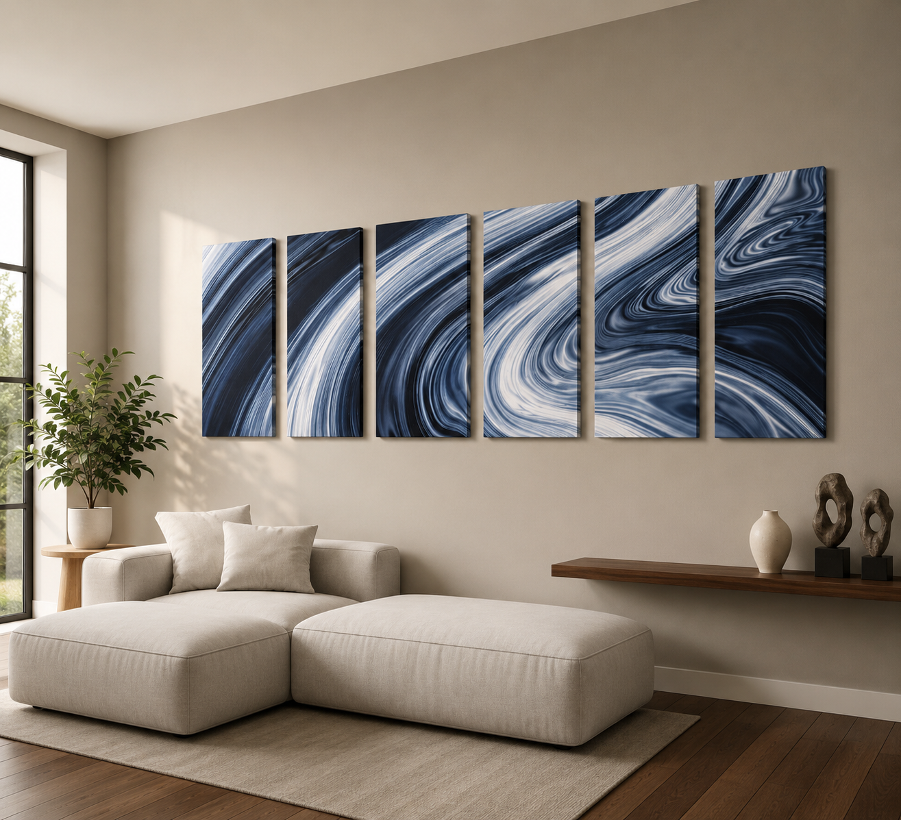 Vortex bundle hexad 6-panel signature front-facing product image in 20 x 40 inch statement piece