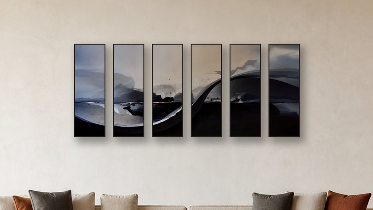 DIFFUSION PEAK I-V accurate 16-inch living-room mockup; panels II and IV are 16x32