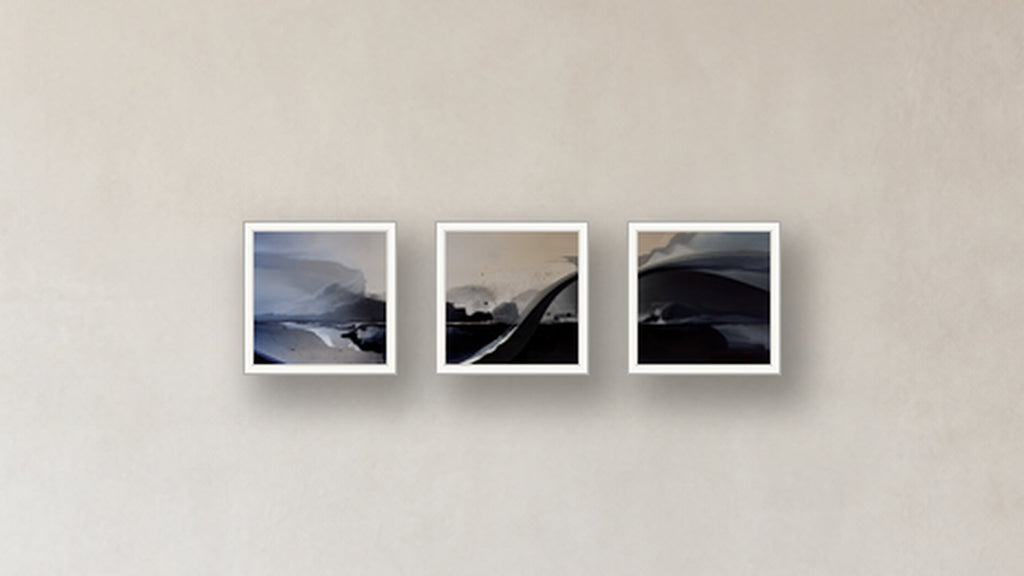 Diffusion Three-Square Display — FRAMED PAPER WHITE 12x12