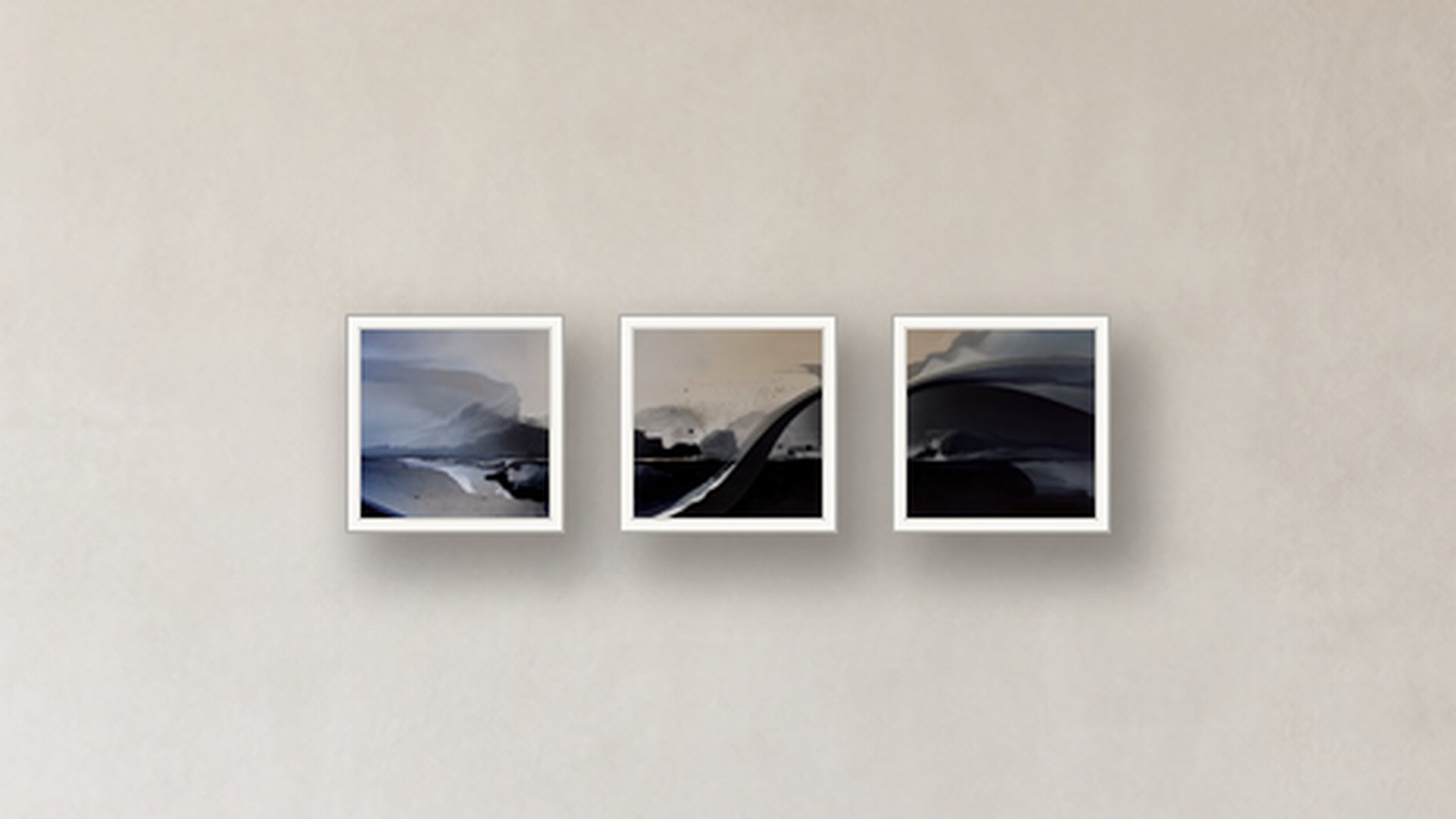 Diffusion Three-Square Display — FRAMED PAPER WHITE 12x12