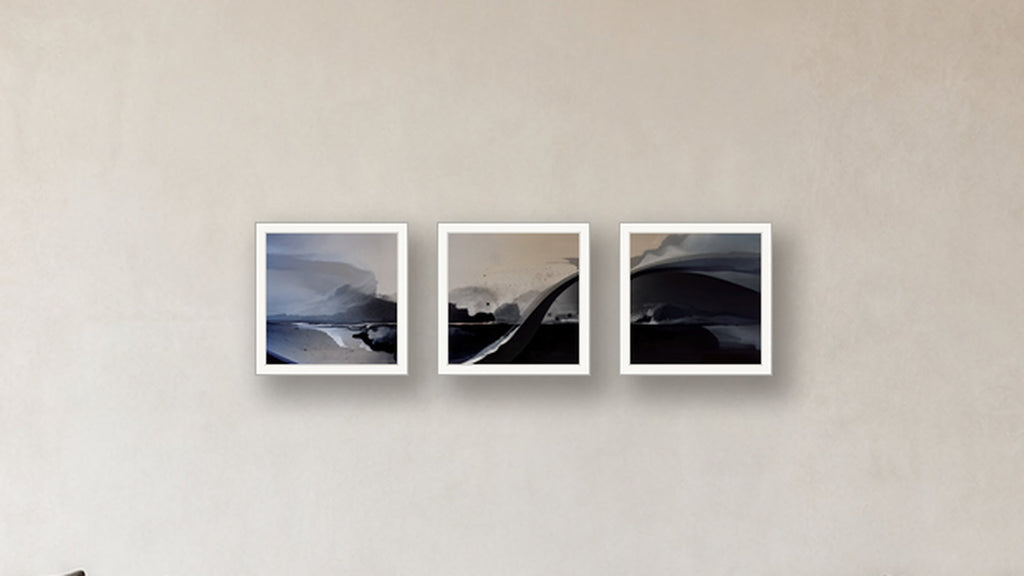 Diffusion Three-Square Display — FRAMED PAPER WHITE 16x16