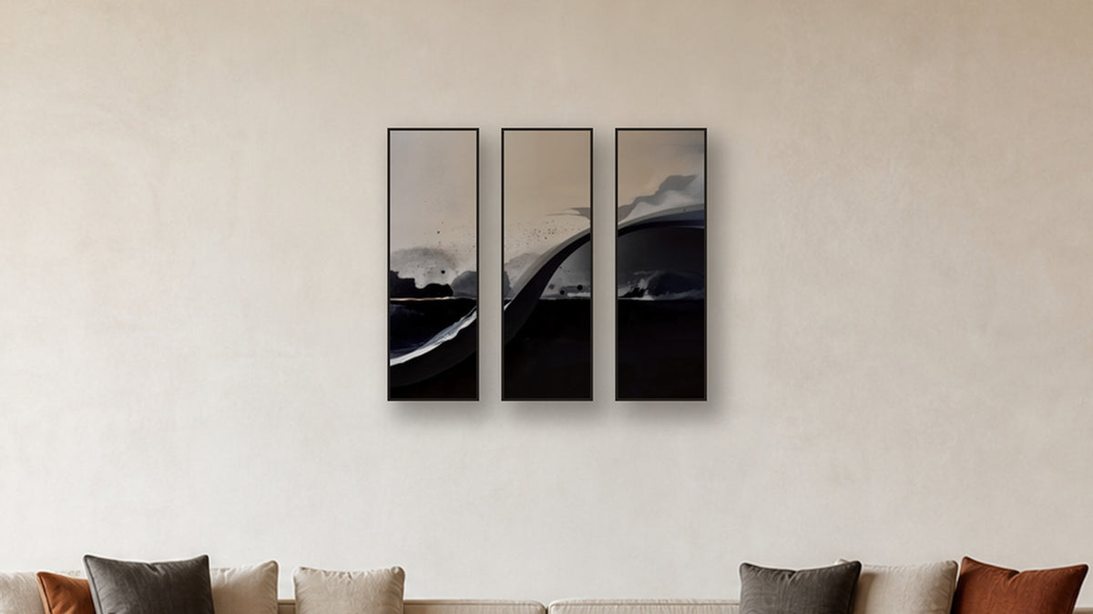 DIFFUSION PEAK I-V accurate 16-inch living-room mockup; panels II and IV are 16x32