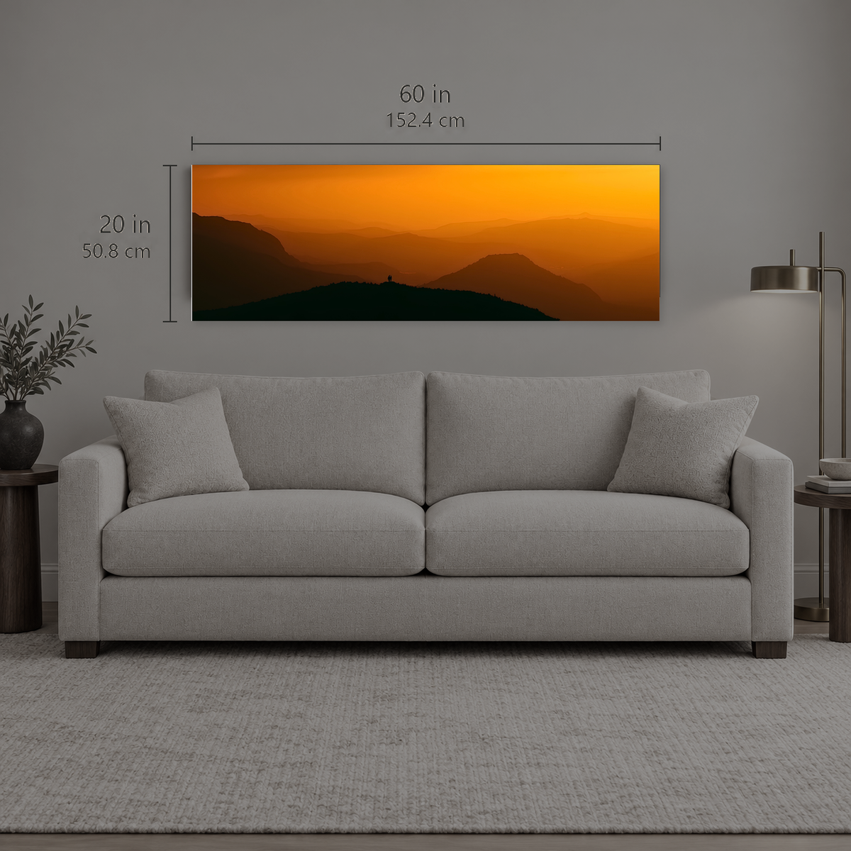 EMBER 112 | Canvas — size reference, 60 W × 20 H inches — B Quiet