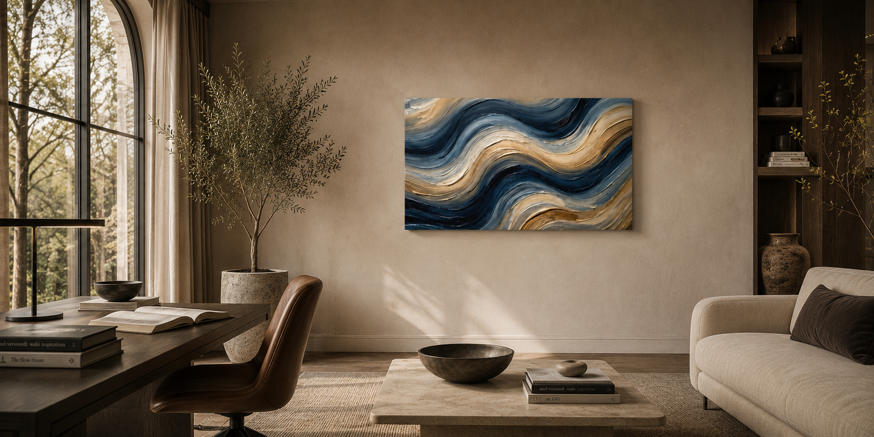Artwork shown in an interior setting