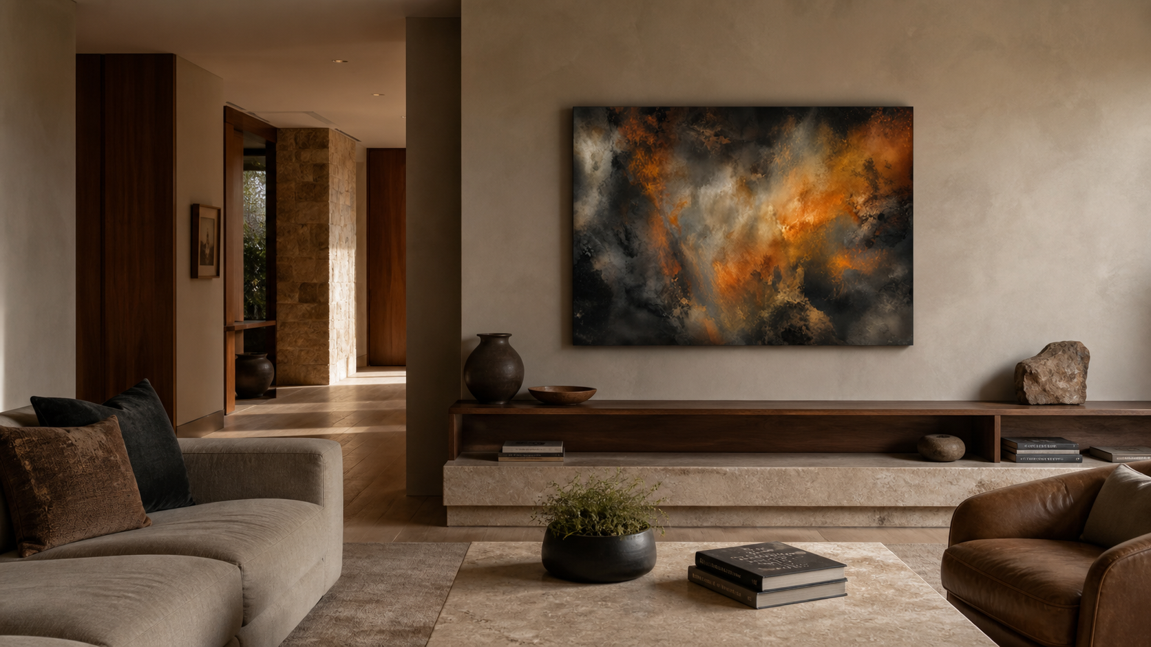 Artwork shown in an interior setting