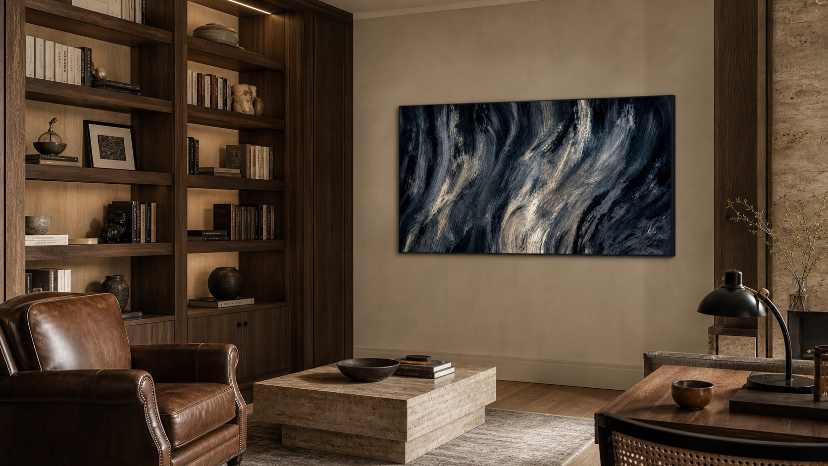 Artwork shown in an interior setting