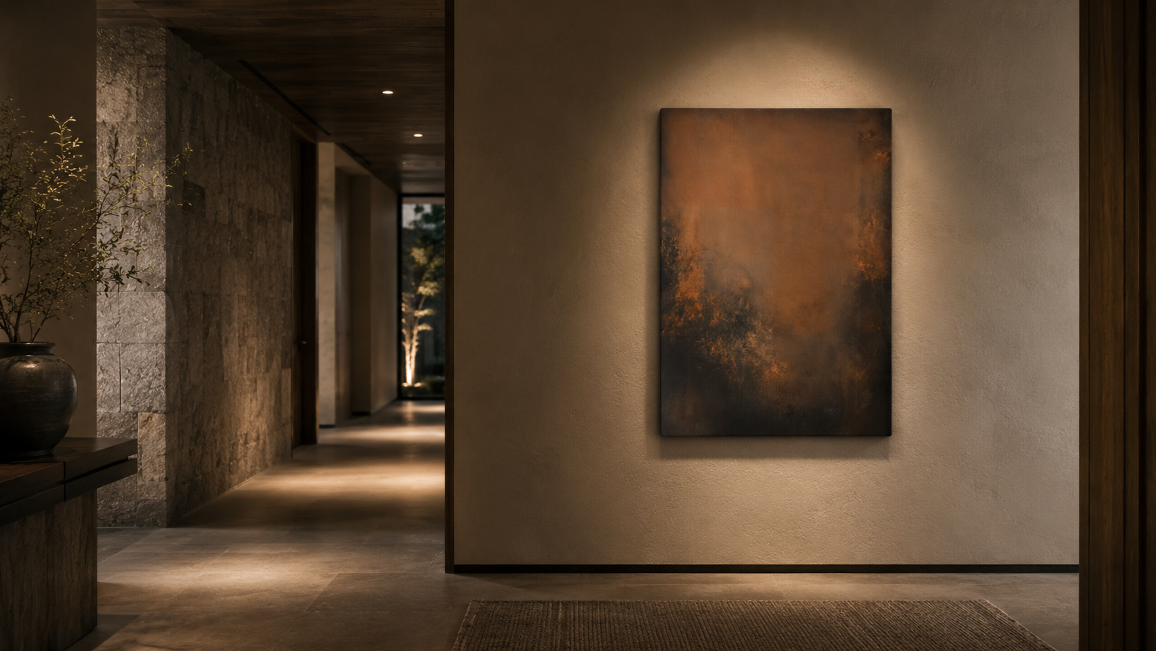 Artwork shown in an interior setting