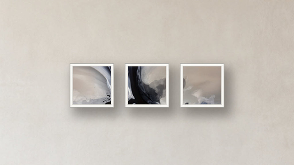 Fusion Three-Square Display — FRAMED PAPER WHITE 12x12