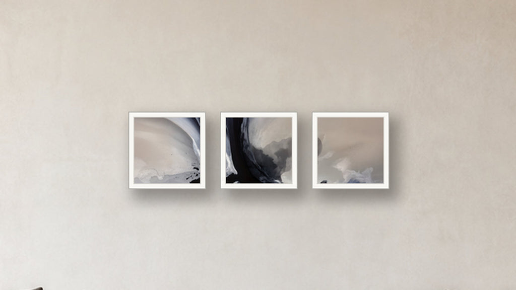 Fusion Three-Square Display — FRAMED PAPER WHITE 16x16