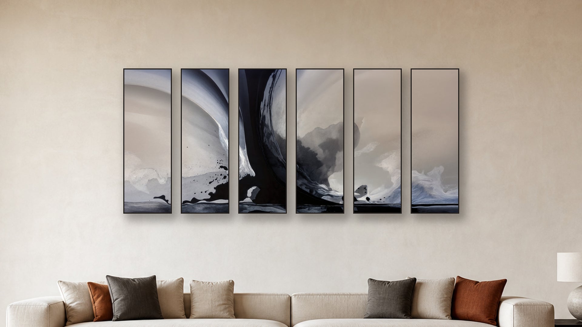 Fusion HEXAD 16x48 accurately scaled living-room mockup