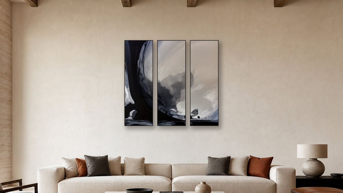 Fusion TRIPTYCH 20x60 accurately scaled living-room mockup