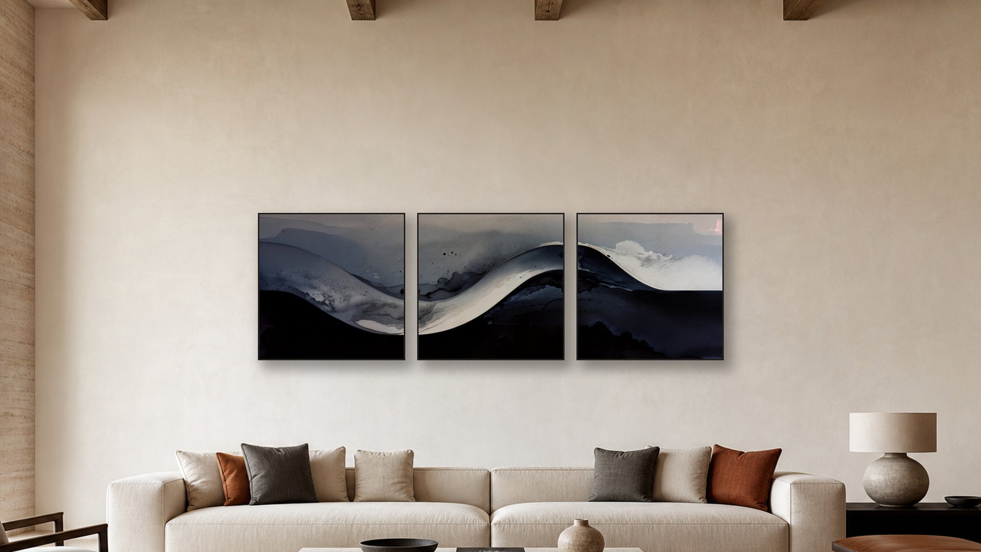 Gradient Three-Square Display — CANVAS NONE 36x36
