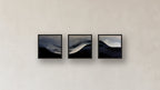 Gradient Three-Square Display — FRAMED PAPER BLACK 12x12