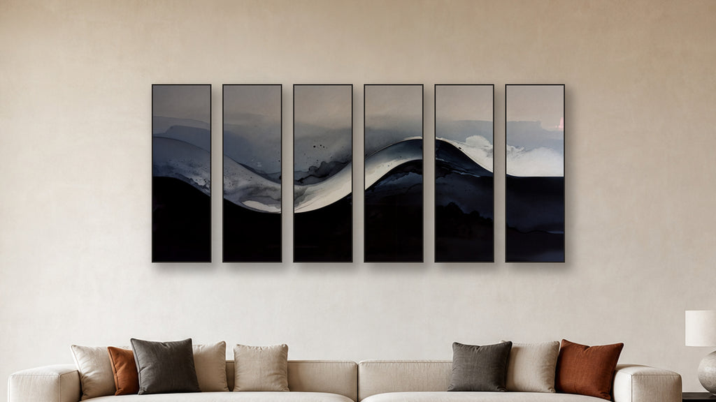 Gradient HEXAD 16x48 accurately scaled living-room mockup