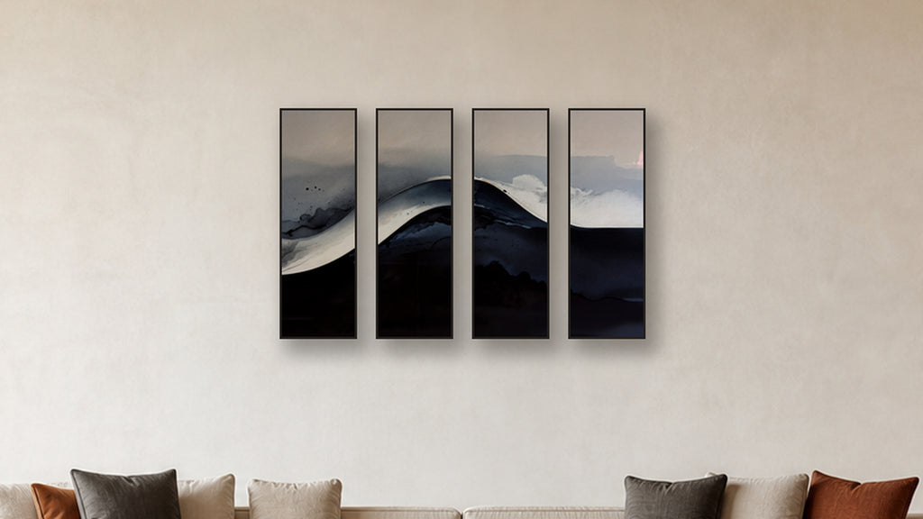Gradient TETRAD 12x36 accurately scaled living-room mockup