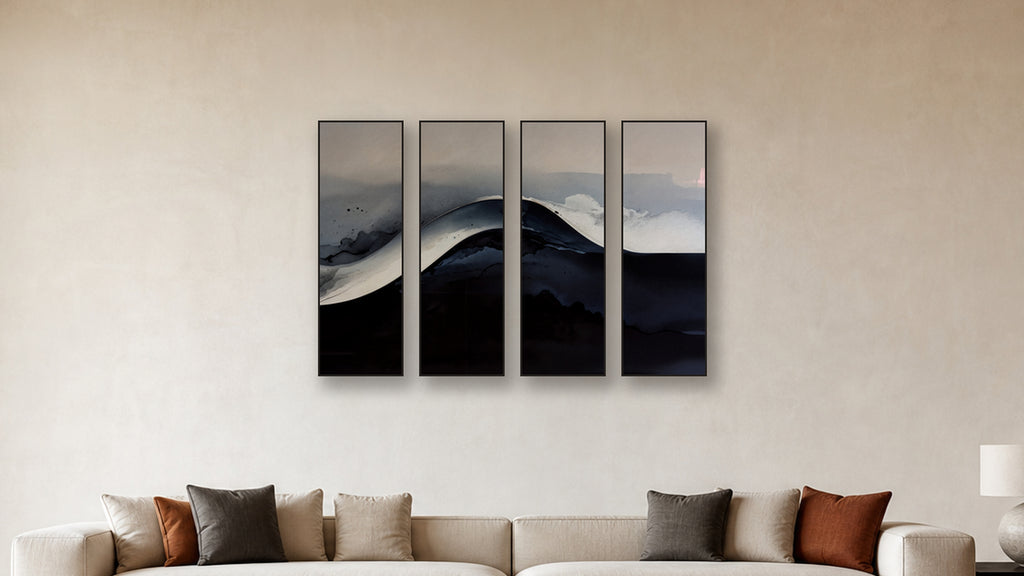 Gradient TETRAD 16x48 accurately scaled living-room mockup