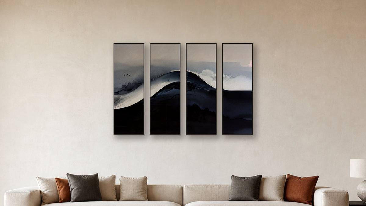 Gradient TETRAD 16x48 accurately scaled living-room mockup