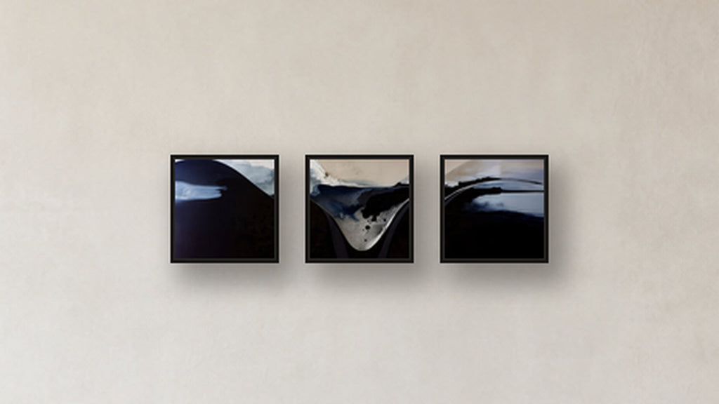Ionization Three-Square Display — FRAMED PAPER BLACK 12x12